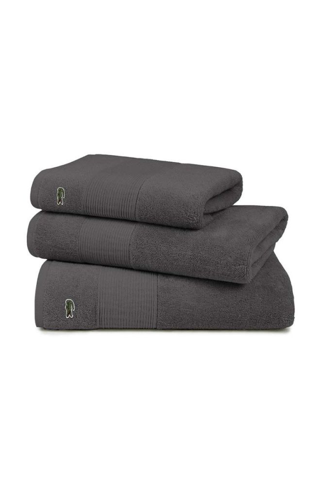 Середній бавовняний рушник Lacoste 100 x 150 cm колір сірий фото 2