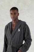 Бавовняний халат Ralph Lauren Player колір сірий