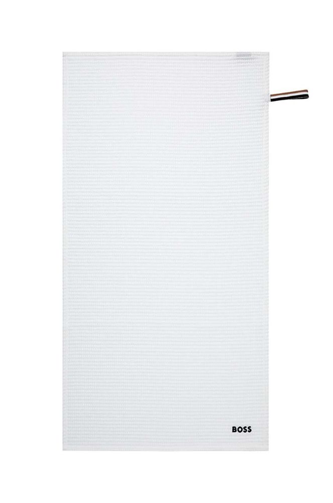 Середній бавовняний рушник Hugo Boss Waffle Handtowel 50 x 100 cm колір білий