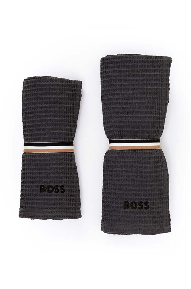 Маленький бавовняний рушник Hugo Boss 50 x 100 cm колір блакитний фото 3