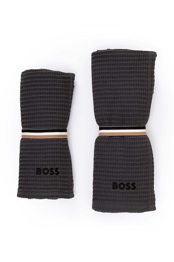 Бавовняний рушник Hugo Boss Waffle Handtowel 50 x 100 cm колір блакитний фото 3