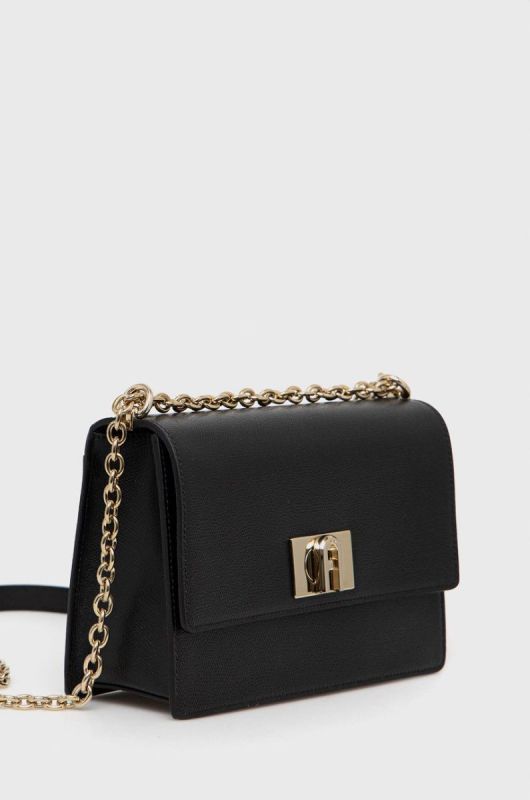 Шкіряна сумочка Furla колір чорний фото 2