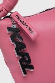 Шкіряна сумочка Karl Lagerfeld колір рожевий (2484791)