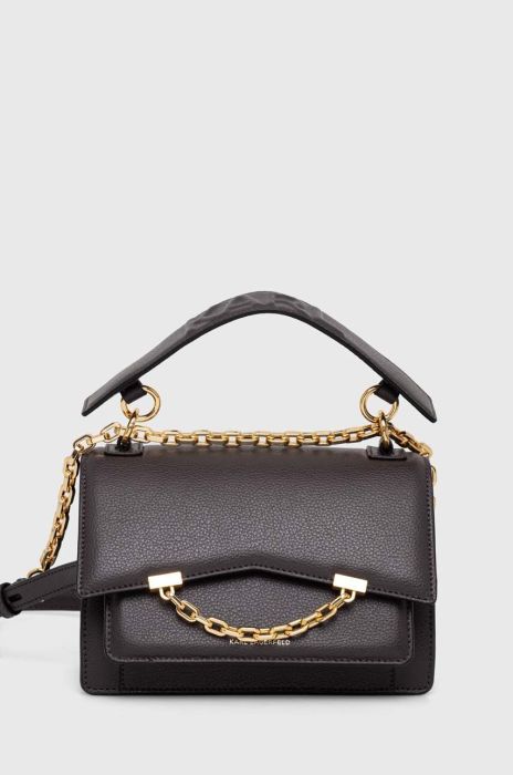 Шкіряна сумочка Karl Lagerfeld колір коричневий (3488532)