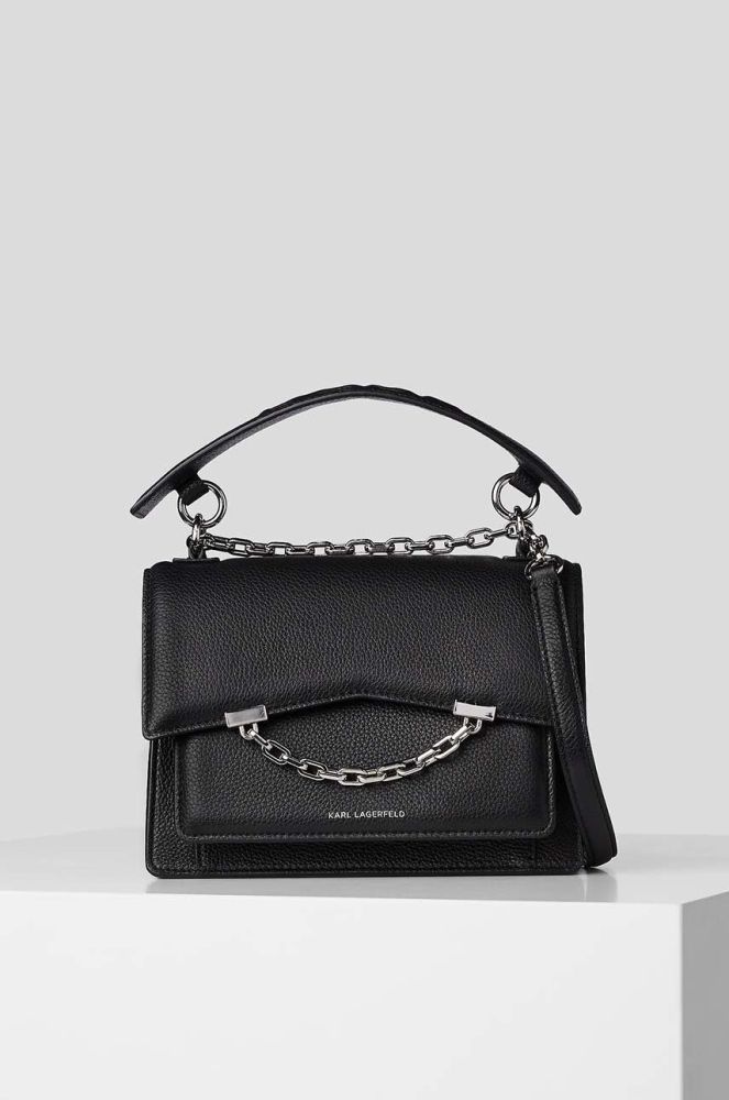 Шкіряна сумочка Karl Lagerfeld колір чорний (2915716)