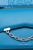 Шкіряна сумочка Karl Lagerfeld колір блакитний (2668316)