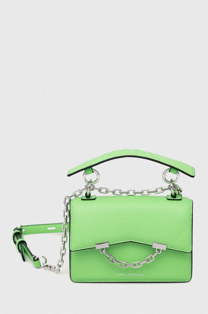 Шкіряна сумочка Karl Lagerfeld колір зелений (3102031)