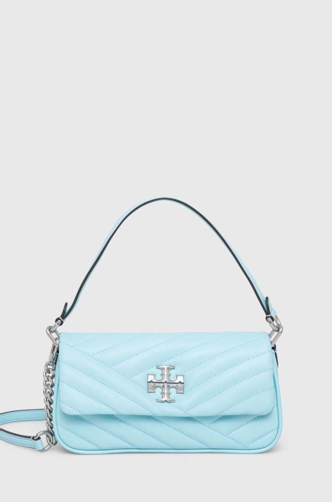 Шкіряна сумочка Tory Burch колір блакитний (3143658)