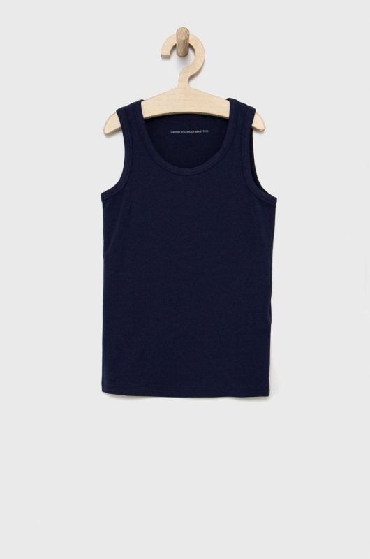 Дитячий топ United Colors of Benetton (2-pack) колір синій однотонний фото 2