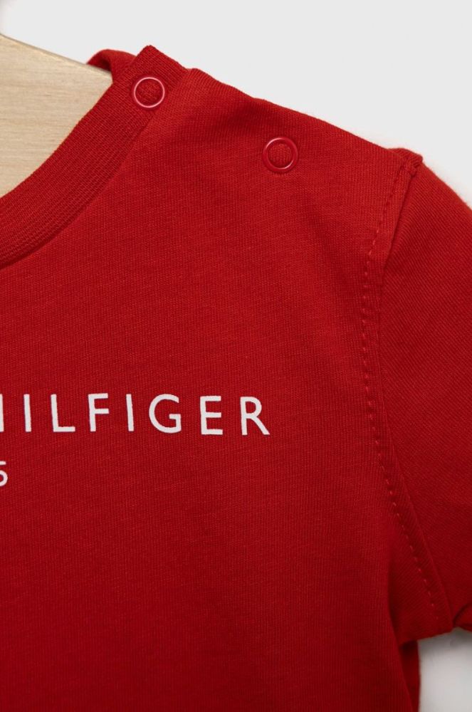 Дитяча бавовняна футболка Tommy Hilfiger колір червоний з принтом (2557961) фото 3