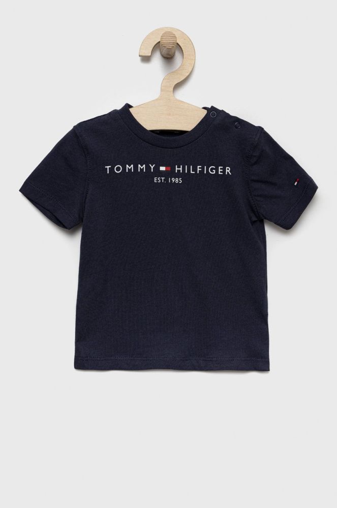 Дитяча бавовняна футболка Tommy Hilfiger колір синій з принтом (2557933)