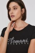 Бавовняна футболка Armani Exchange колір чорний (1685613)