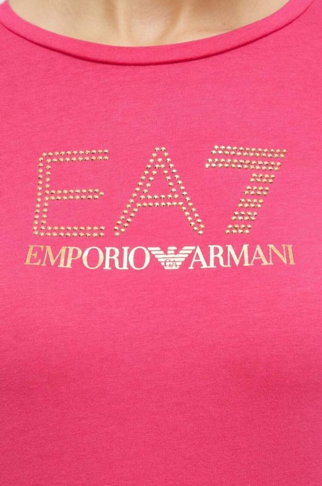 Лонгслів EA7 Emporio Armani жіночий колір рожевий фото 5
