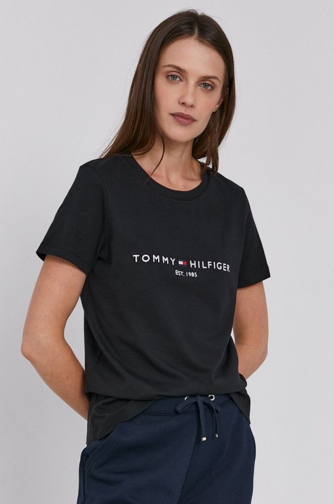 Бавовняна футболка Tommy Hilfiger колір чорний (1526927)