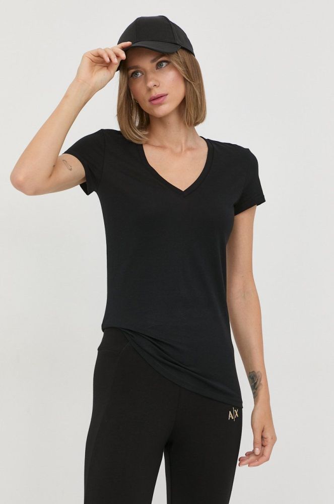 Бавовняна футболка Armani Exchange колір чорний (2631256)