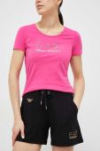 Футболка EA7 Emporio Armani жіноча колір фіолетовий
