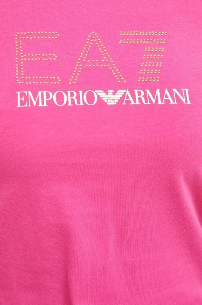 Футболка EA7 Emporio Armani жіноча колір фіолетовий фото 6