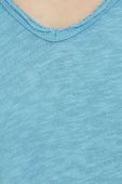 Бавовняна футболка American Vintage колір блакитний
