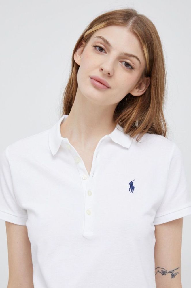 Поло Polo Ralph Lauren жіночий колір білий з коміром фото 4