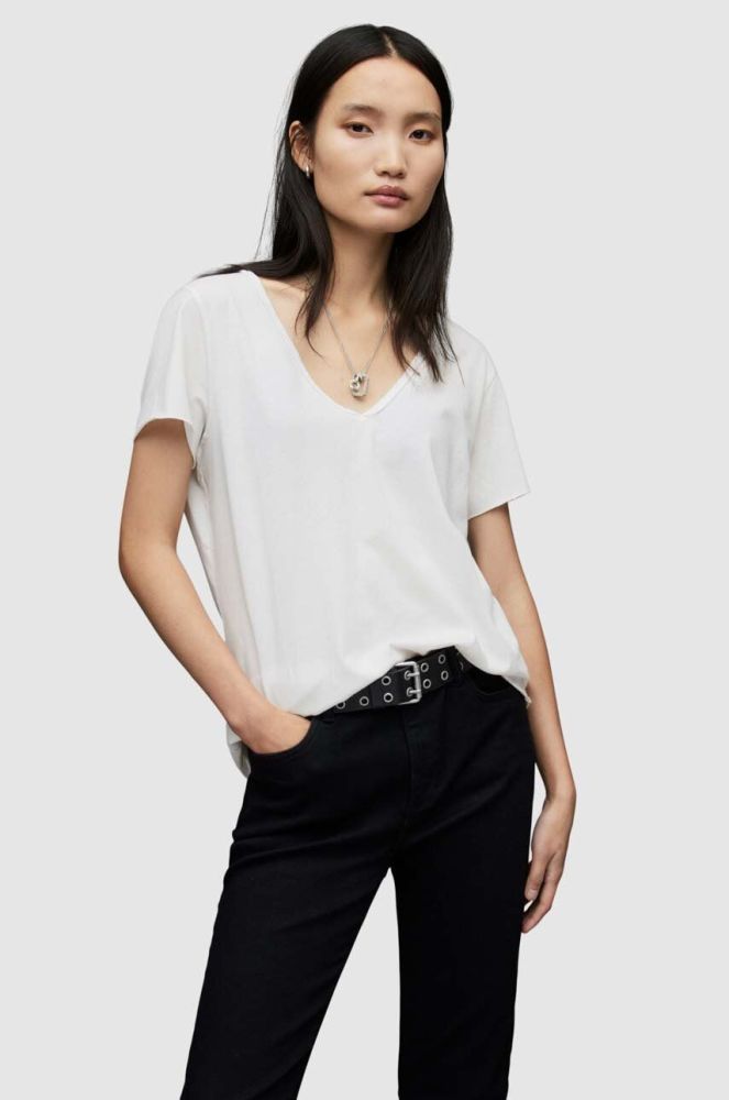 Бавовняна футболка AllSaints колір білий (2833069)