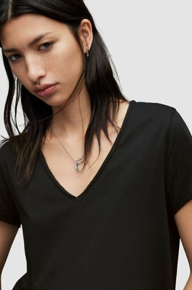 Бавовняна футболка AllSaints колір чорний (3038723) фото 2