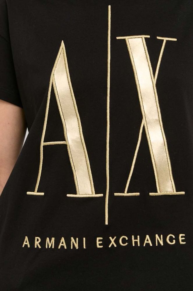 Бавовняна футболка Armani Exchange колір чорний (3143660) фото 5