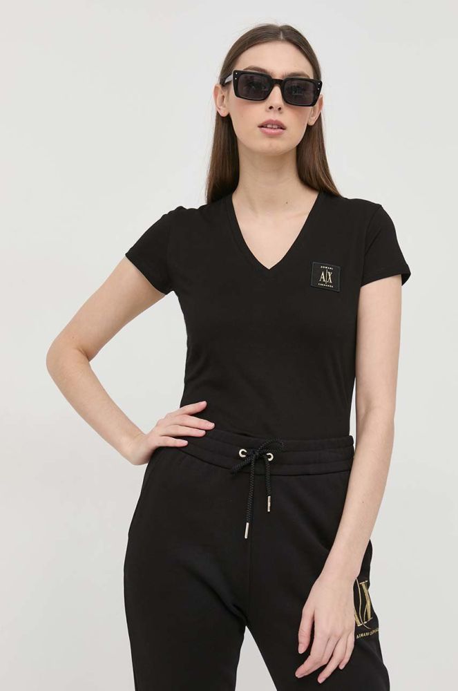 Бавовняна футболка Armani Exchange колір чорний (2956951)