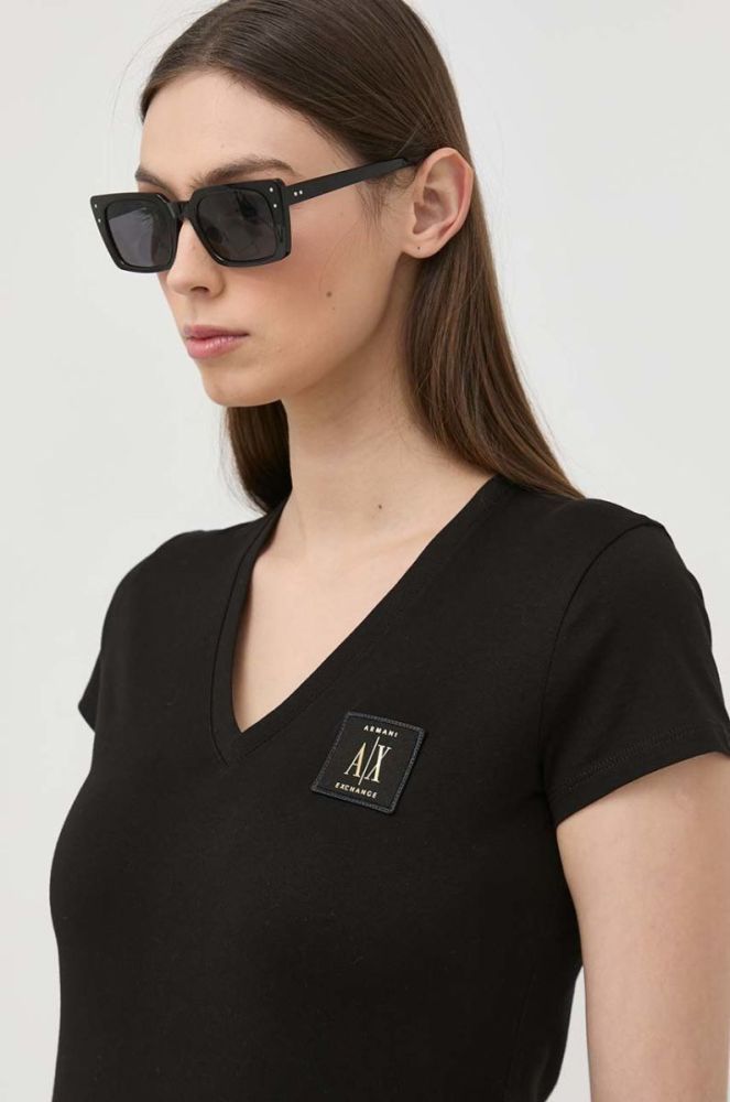 Бавовняна футболка Armani Exchange колір чорний (2956951) фото 4