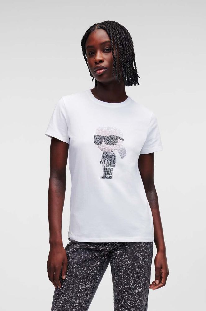 Бавовняна футболка Karl Lagerfeld колір білий (3098228)