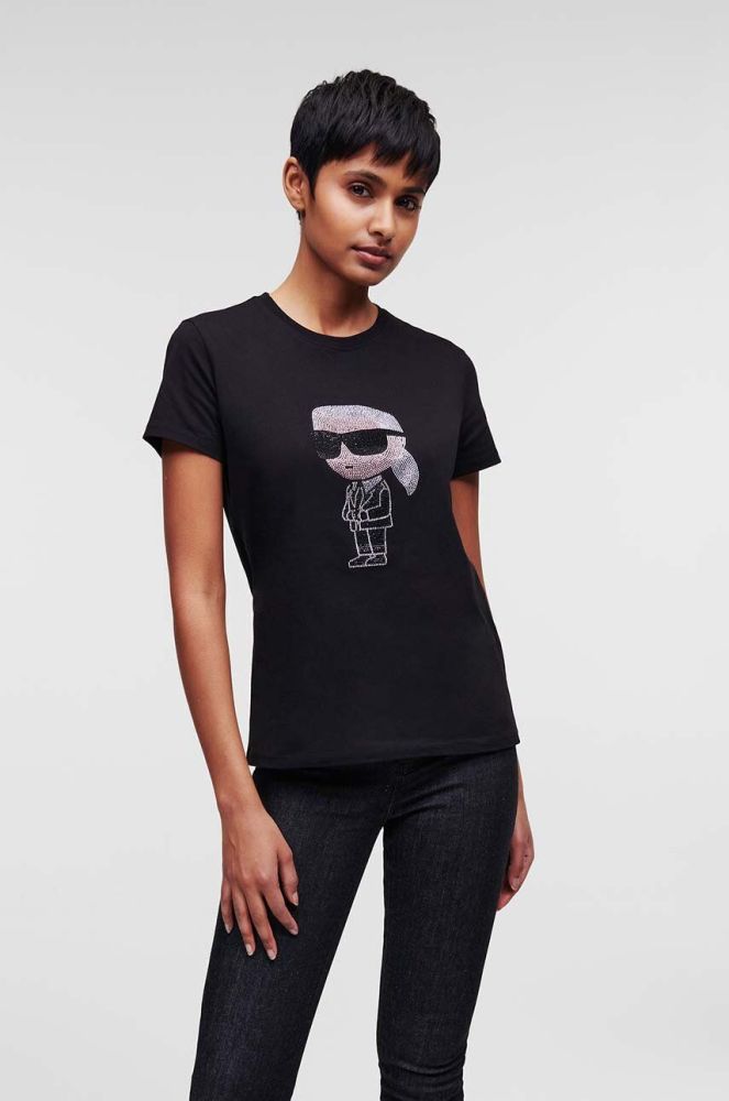 Бавовняна футболка Karl Lagerfeld колір чорний (3098223)