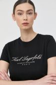 Бавовняна футболка Karl Lagerfeld колір чорний (3098240)