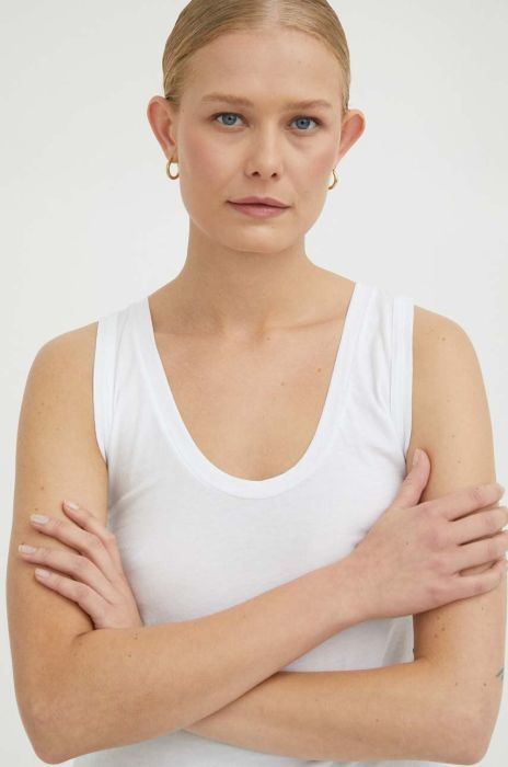 Бавовняний топ American Vintage колір білий