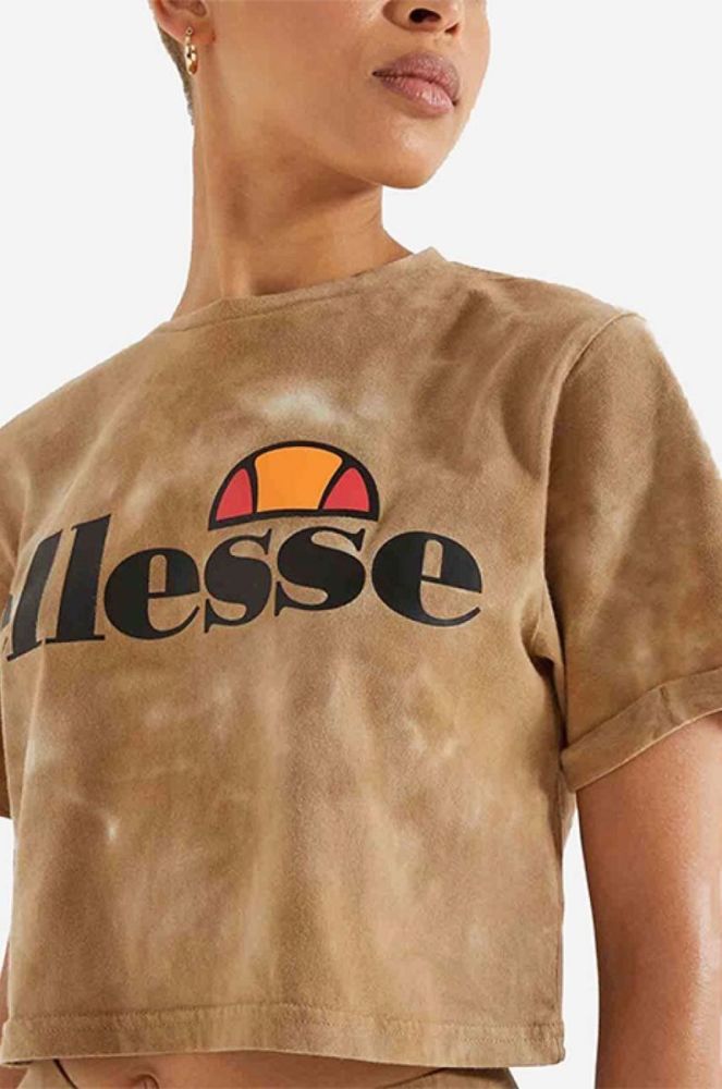 Бавовняна футболка Ellesse колір коричневий SGK11288-BROWN фото 3