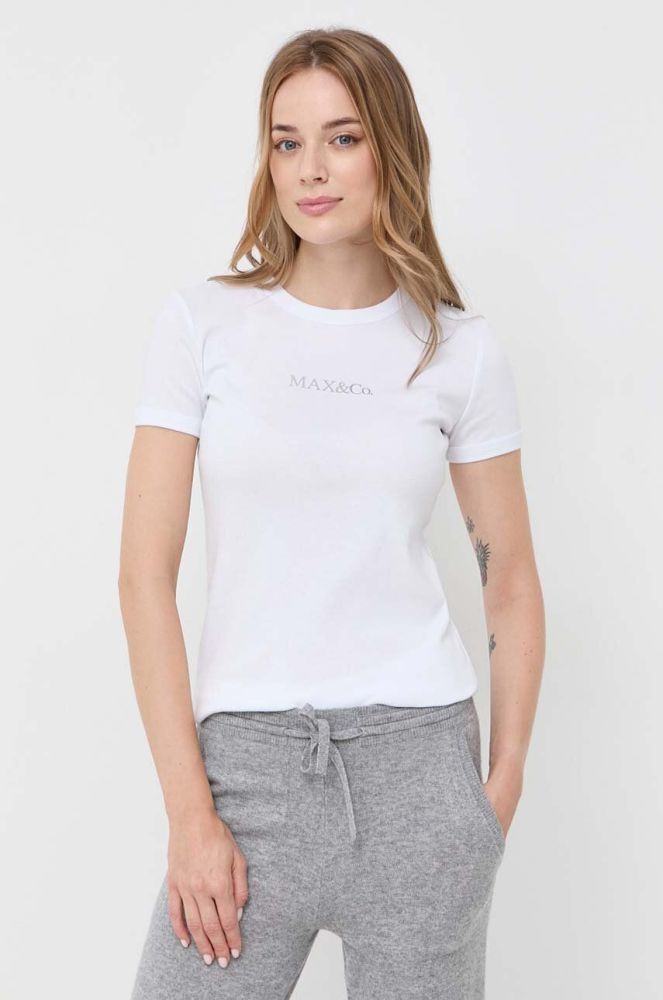 Бавовняна футболка MAX&Co. колір білий (3458014)