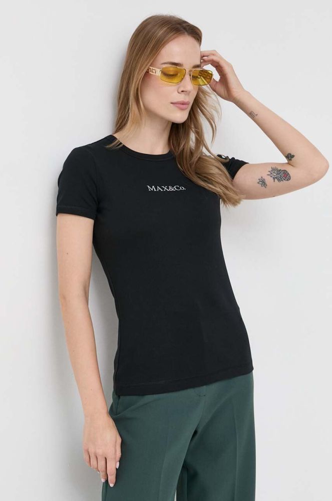 Бавовняна футболка MAX&Co. колір чорний (3458016)