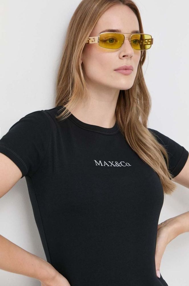 Бавовняна футболка MAX&Co. колір чорний (3458016) фото 4