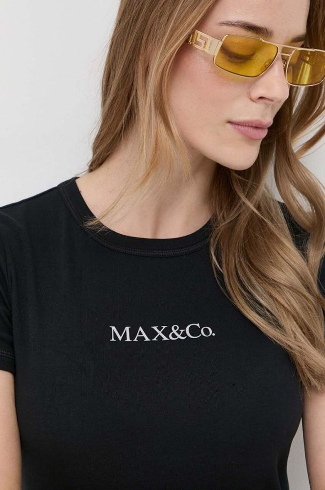 Бавовняна футболка MAX&Co. колір чорний (3458016) фото 5