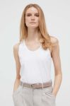 Бавовняний топ United Colors of Benetton колір білий (3309639)
