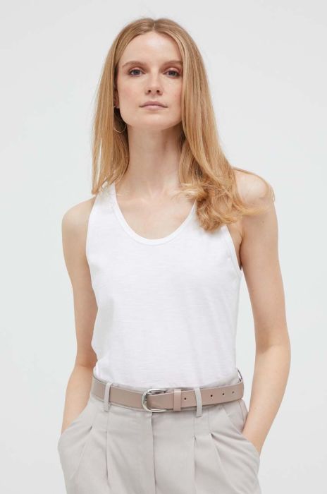 Бавовняний топ United Colors of Benetton колір білий (3309639)
