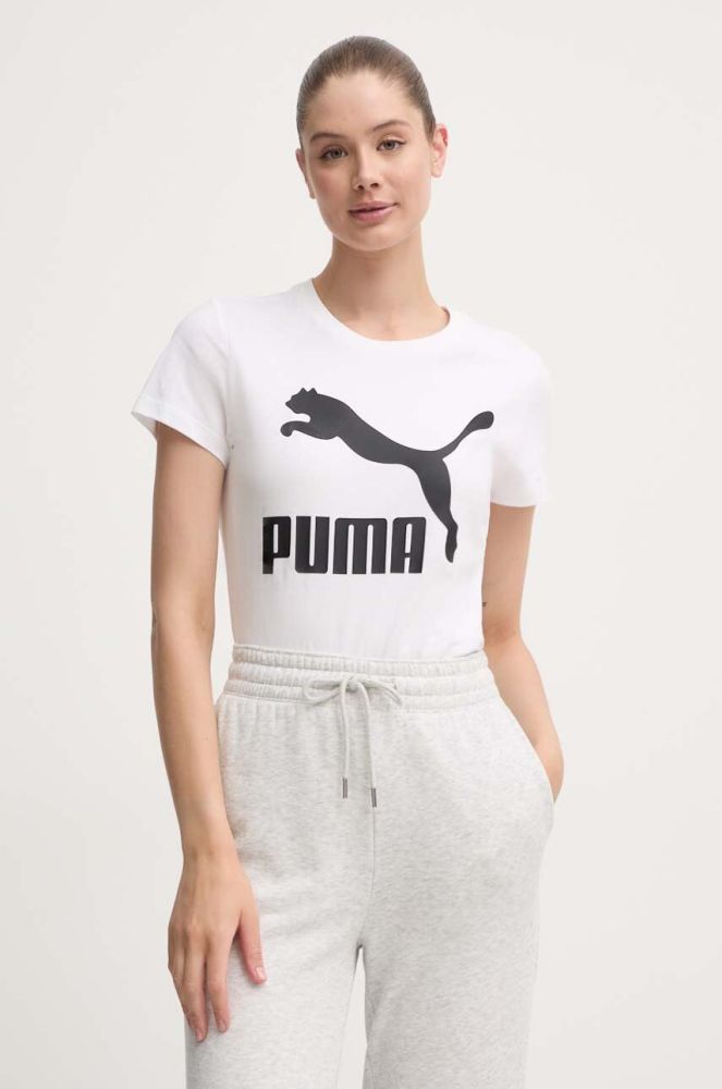 Бавовняна футболка Puma Classic Logo Tee колір білий 530076.02-white