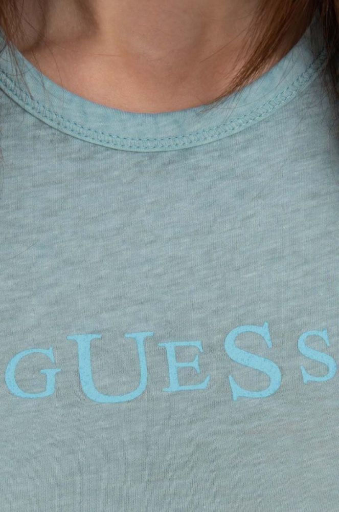 Футболка Guess Guess Classic Logo Baby Tee W2BP00KBAX0 жіноча W2BP00.KBAX0-G046 колір блакитний фото 4