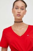 Бавовняна футболка Tommy Jeans жіночий колір червоний (3647725)