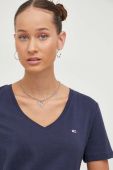 Бавовняна футболка Tommy Jeans жіночий колір синій (3647731)