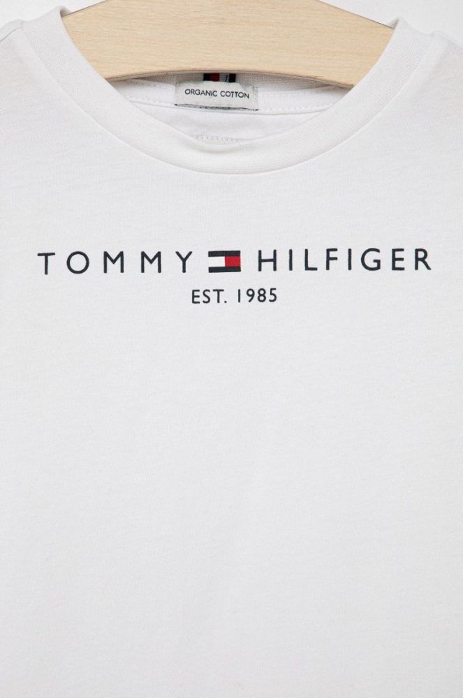 Дитяча бавовняна футболка Tommy Hilfiger колір білий з принтом (1657283) фото 3