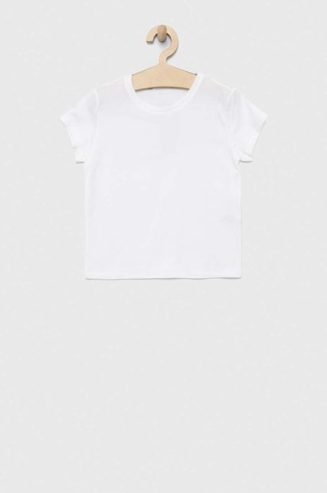 Дитяча бавовняна футболка United Colors of Benetton колір білий однотонний