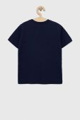 Дитяча бавовняна футболка United Colors of Benetton колір синій однотонний (3068197)