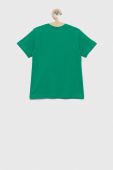 Дитяча бавовняна футболка United Colors of Benetton колір зелений однотонний (3068192) Дитяча бавовняна футболка United Colors of Benetton колір зелений однотонний (3068192)