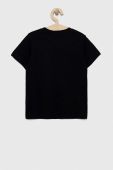 Дитяча бавовняна футболка United Colors of Benetton колір чорний однотонний (3068180)