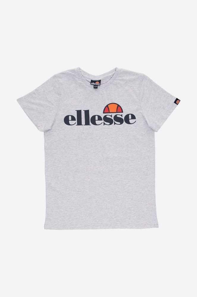 Дитяча бавовняна футболка Ellesse колір бежевий з принтом