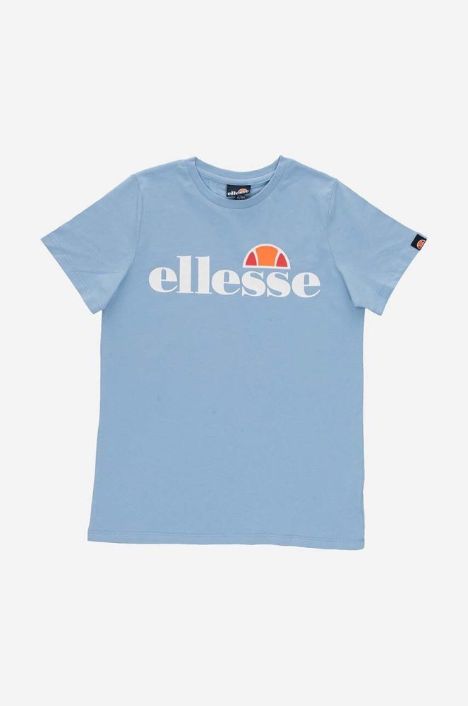 Дитяча бавовняна футболка Ellesse з принтом колір блакитний (3341826)